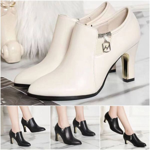 【50% ОТСТЪПКА】👠Нови модерни и универсални ботуши от естествена кожа със заострени върхове