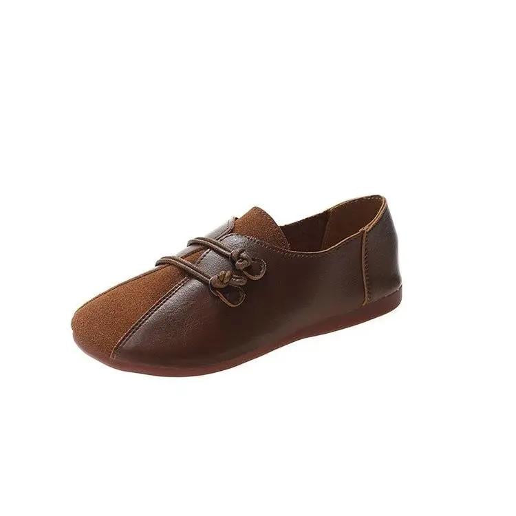 💕🎀【50% ОТСТЪПКА】Супер удобни дамски ежедневни обувки с мека подметка, неплъзгащи се, от кожа, с меки стелки