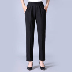 30% OFF✅👖【XL-5XL】Големи панталони за жени на средна и по-възрастна възраст, прави панталони, свободна кройка, ежедневни, стройни 【45-87,5 кг】