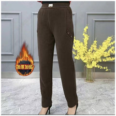 🎁👖【2XL-5XL】Нови есенни и зимни удебелени кадифени широки ежедневни панталони с голям размер