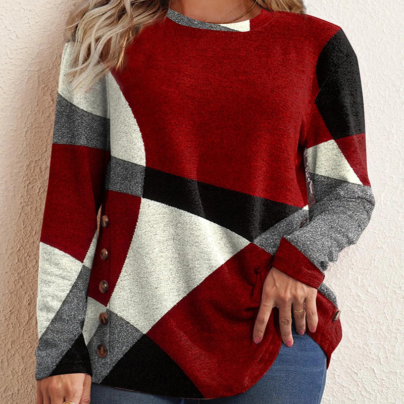 Дамска висококачествена тениска с дълъг ръкав и щампа