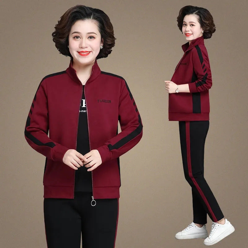 🔥【M-5XL】【Яке + Панталон】😍 Нов есенен ежедневен спортен комплект, голям размер