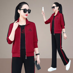 🏆【M-5XL】🔥【Яке + Тениска + Панталон】💖Нов спортно-ежедневен комплект от три части