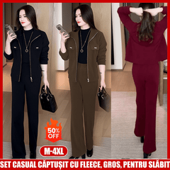 💖🔴💥【M-4XL】Нов дамски костюм от дебел кадифе (топ + панталон) 2025 г.