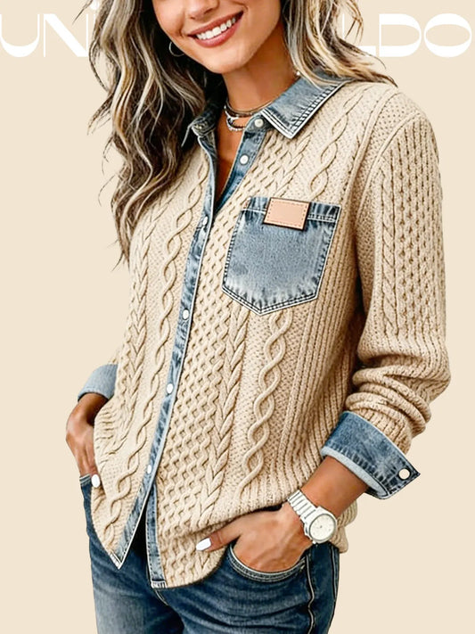 Псевдо-Деним Яке с Плетени Инкрустации