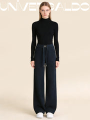 Панталони с Висока Талия, Широк Крой и Прав Силует