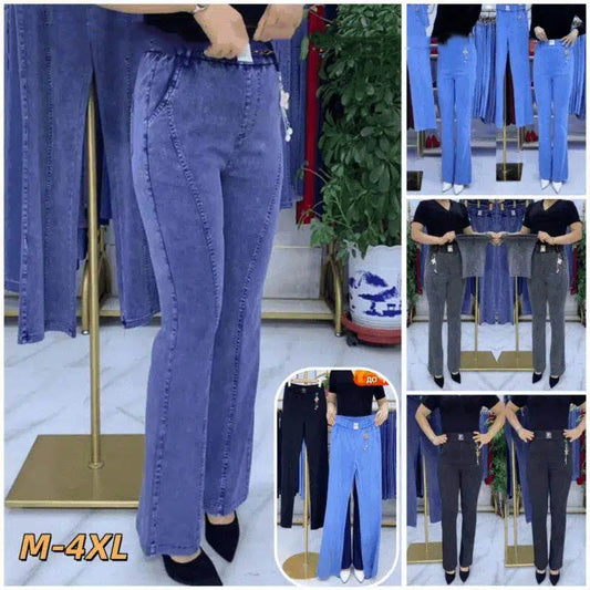 👖【S-4XL】Дамски еластични дънки с висока талия