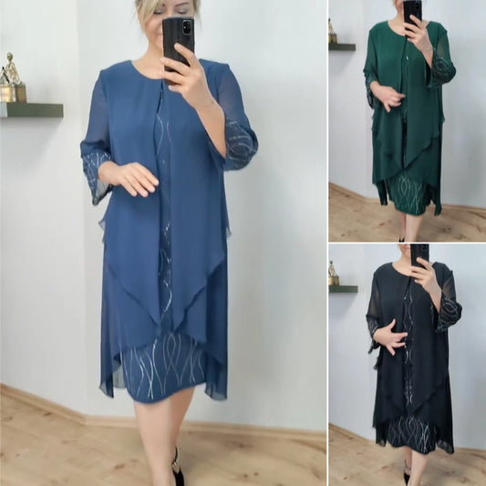 【S-5XL】🌷🔥Нова модна шифонена рокля за 2025 г.