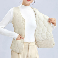 🔥Дамски елек с мека и топла подплата, идеален за зимата, с вътрешна поларена подплата за уютна топлина!