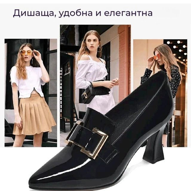 【най-продавани】Модни обувки на висок ток с остри връхчета, мека подметка