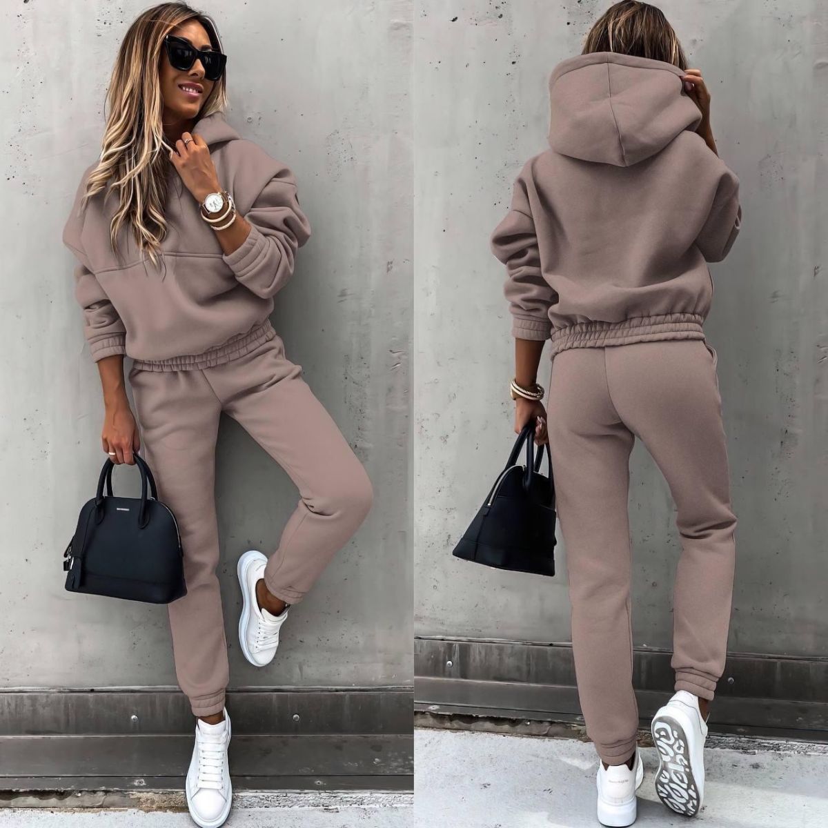 💕 【S-XL】Елегантен, двукомпонентен спортен комплект с дълги ръкави, удобен, стилен и комфортен, идеален за ежедневна употреба на открито.
