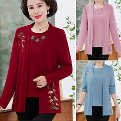 💥🎀【най-продавани】Нов комплект от две части [Външно облекло + блуза с къси ръкави] Удобна материя, размери XL-5XL