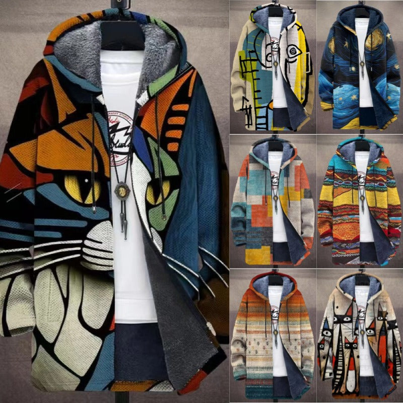 【S-4XL】Мъжко ежедневно топло есенно-зимно яке от дебела вълна и кадифе за по-големи размери