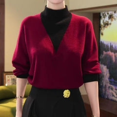 🔥Ново за есен зима⛄Дамско топло топ 2в1 с половин яка и качествена гънка👍