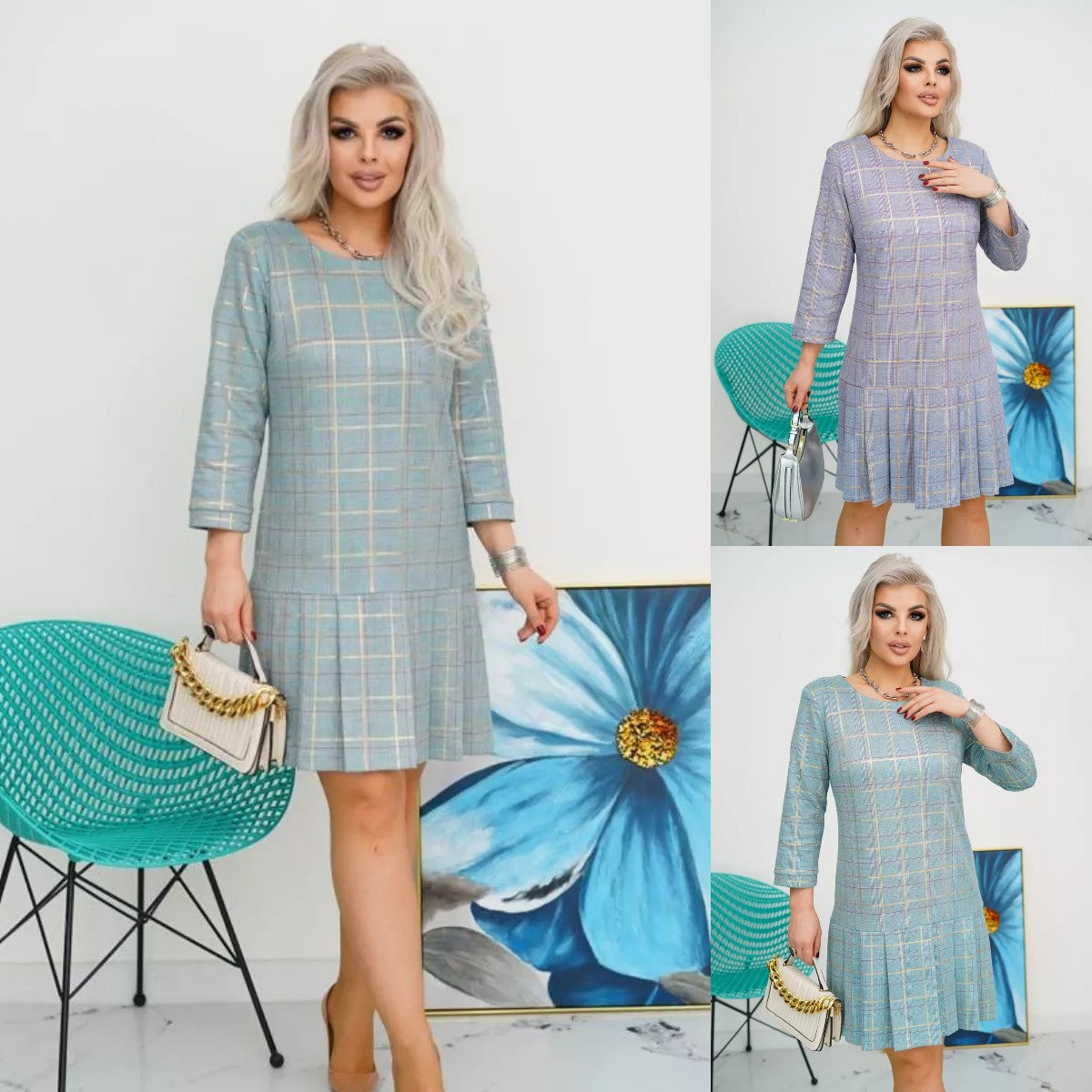 💜💚【S-5XL】Висококачествена модна рокля