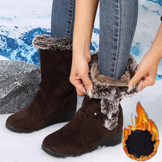 👢 Висококачествени снежни ботуши от естествена кожа за жени през есента и зимата