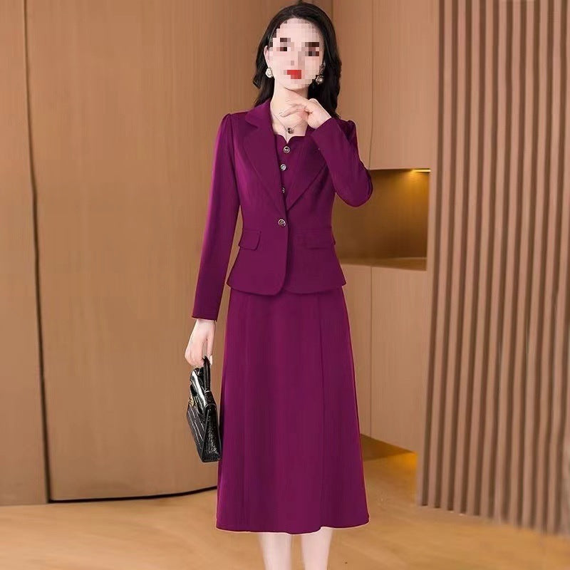 【M-6XL】🎀 Есенен/зимен комплект рокля с оформящ ефект (рокля + яке)✨