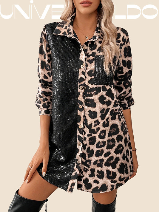 Блуза с Леопардов Принт, Ламарина и Копчета