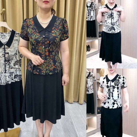 🔥【XL-6XL】💐Нова лятна модна рокля с щампа 2025【40-85 кг】