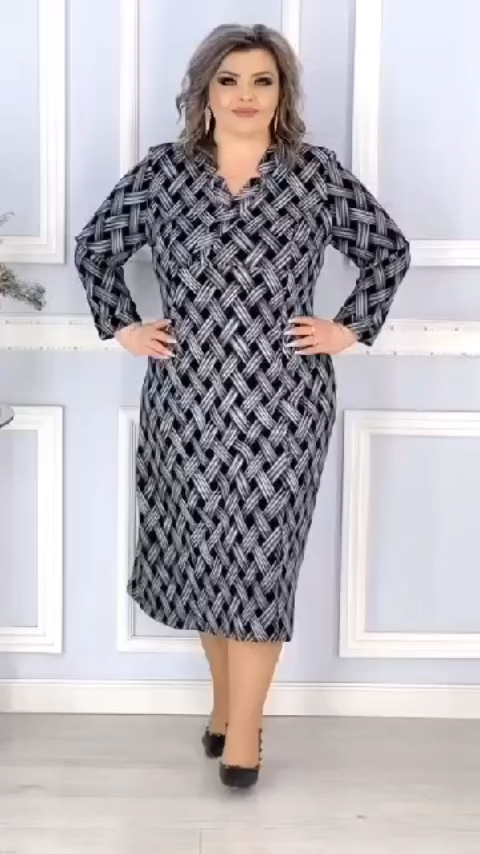 💖💖【S-5XL】Нова елегантна висококачествена есенно-зимна рокля