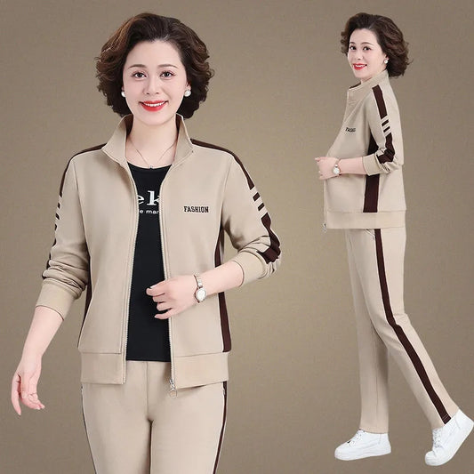 🔥【M-5XL】【Яке + Панталон】😍 Нов есенен ежедневен спортен комплект, голям размер