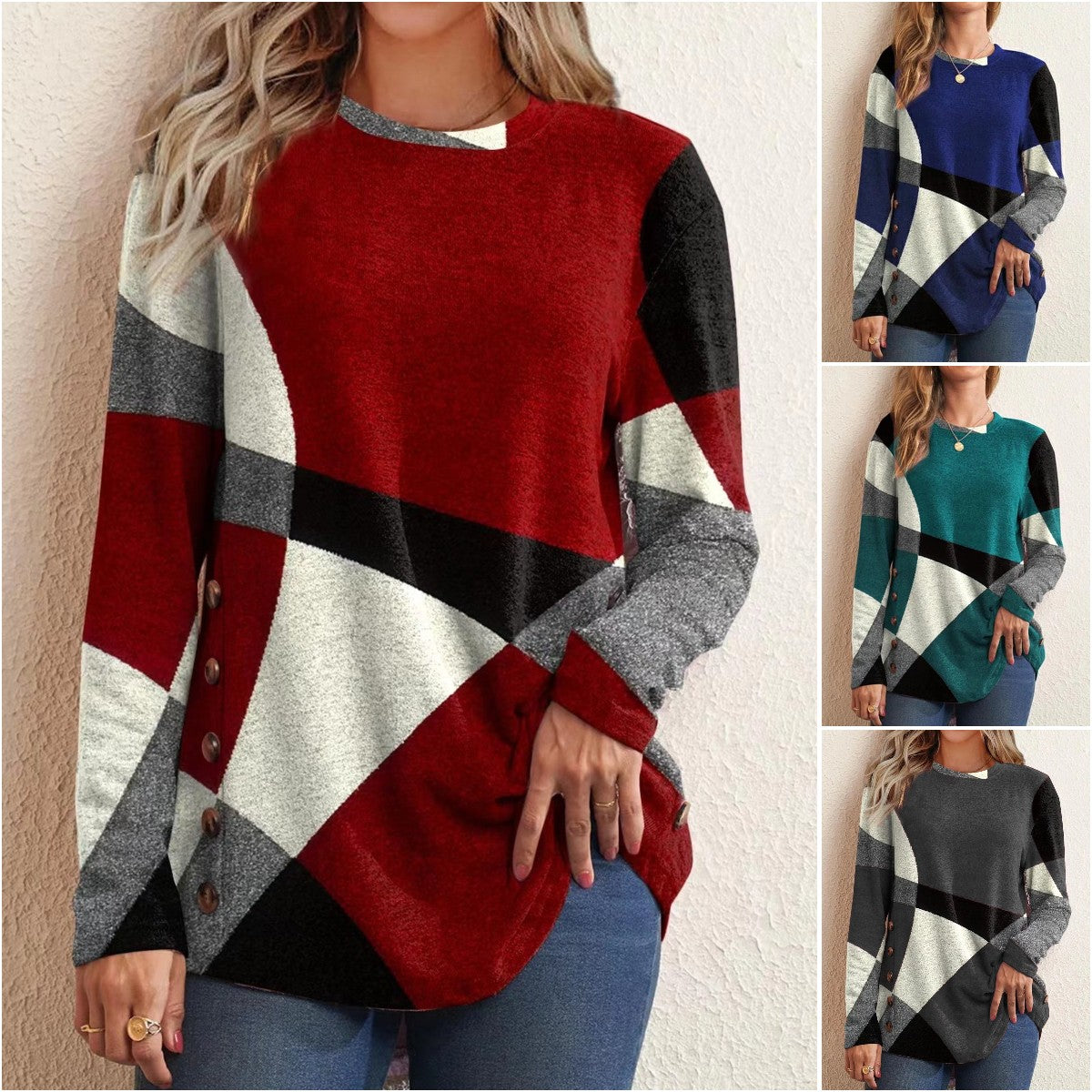 Дамска висококачествена тениска с дълъг ръкав и щампа