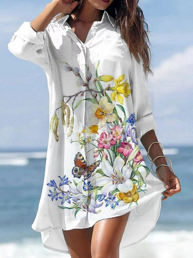🌻【горещи продажби】🌻Нова рокля с флорална риза【S-3XL】🌻2026 г.