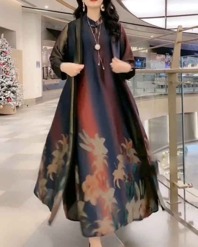 Пролетна мода нова шифонена рокля и риза от две части