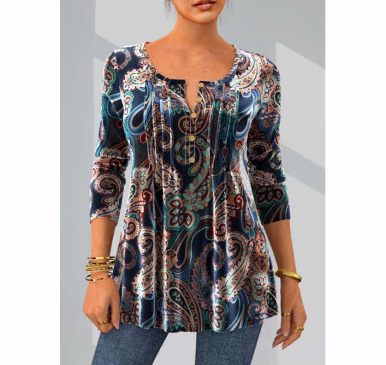 ✨【S-3XL】Ново пристигане с дълъг ръкав и обло деколте