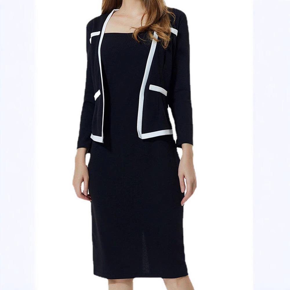 👗【S-5XL】 Рокля 3/4 ръкав с ефект "две-в-едно" и прилепнал крой