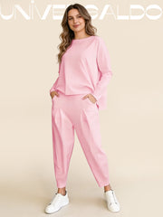 2-Части Комплект: Суитшърт с Кръгла Яка + Панталони Хараре