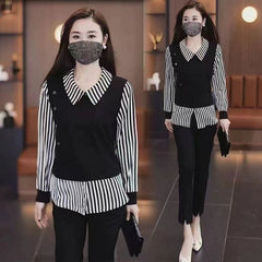 Нова есенна риза с дълъг ръкав от две части, изкуствена материя