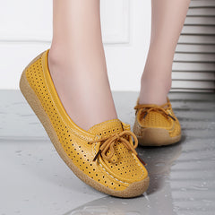 ✨🥿Нови дамски обувки с мека подметка, плоски и универсални, от естествена кожа