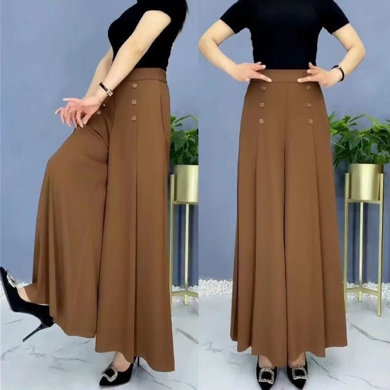 🔥💖【M-5XL】Дамска пола с висока талия и широки крачоли за пролет и лято 2025【45-105kg】