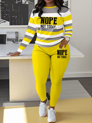 🌈😍 Небрежен раиран костюм в хип-хоп стил (блуза с дълъг ръкав + панталон)