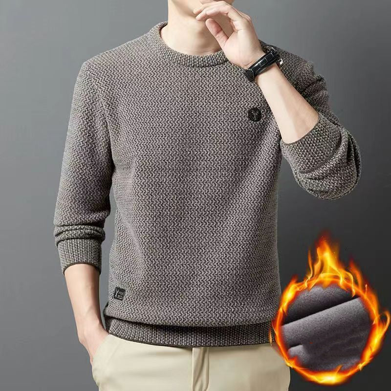 🔥【M-4XL】Нов зимен мъжки кадифен пуловер, стилен ежедневен трикотаж