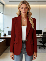 Късо Сако с Дълъг Ръкав в Един Цвят