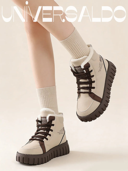 Топли Зимни Ботуши с Кожен Външен Слой и Мека Подплата Вътре