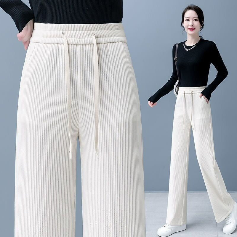 🔥【M-3XL】【40-110KG】👖Нови дамски еластични широки панталони
